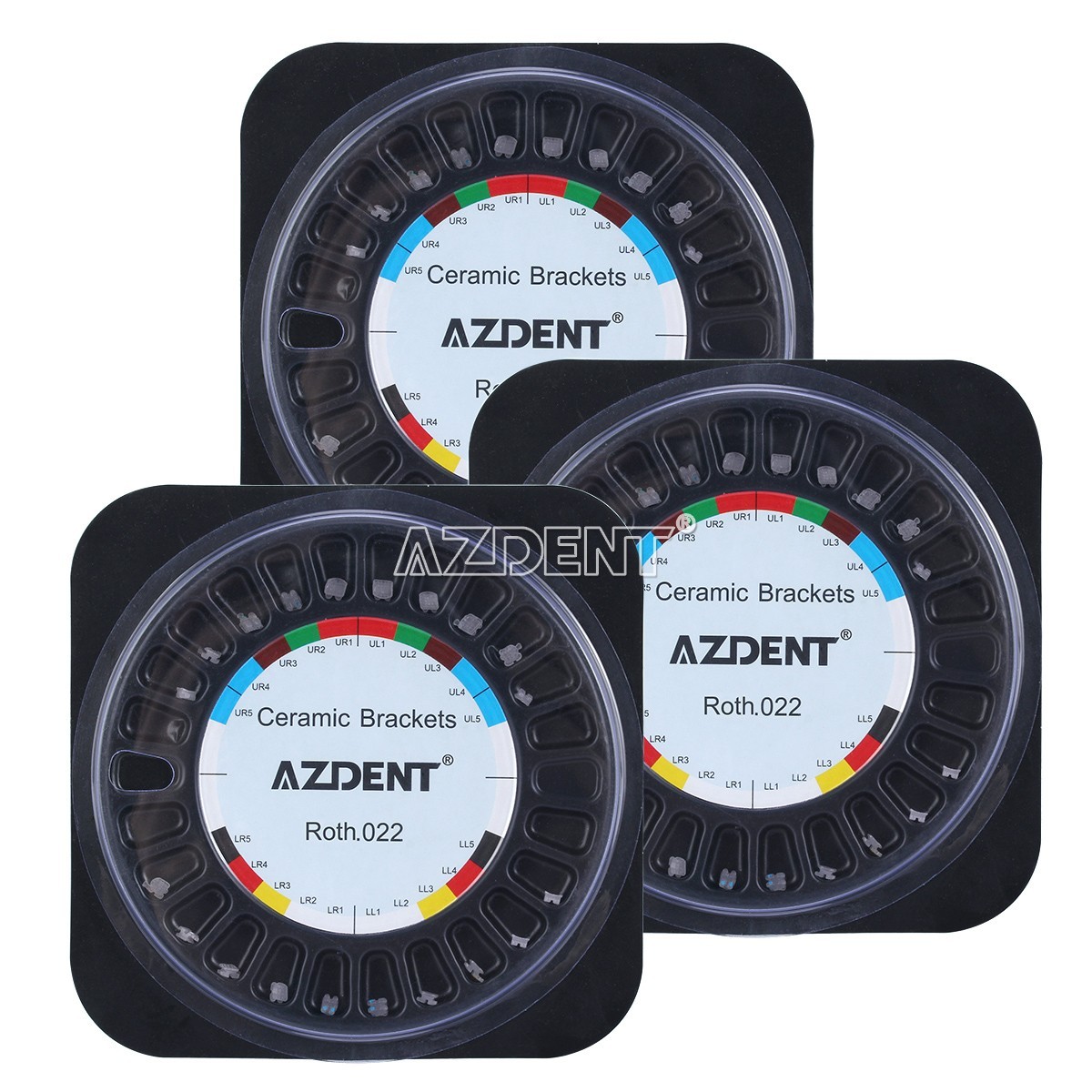 5 Kits Orthodontic Bracket Ceramic Dental Braces 5*5 MBT Slot.022 Hooks 3-4-5