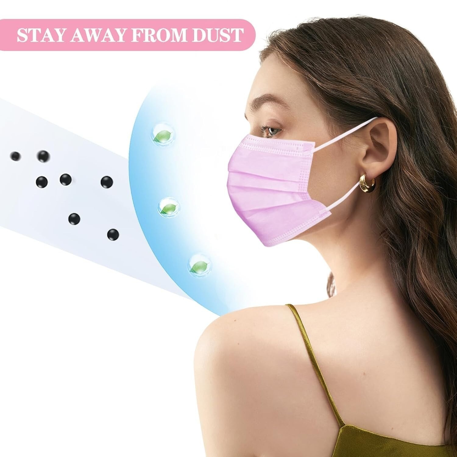 GP Craft 50/100 Pcs Disposable Face Cover 3-Ply Filter Breathable Earloop Masks
