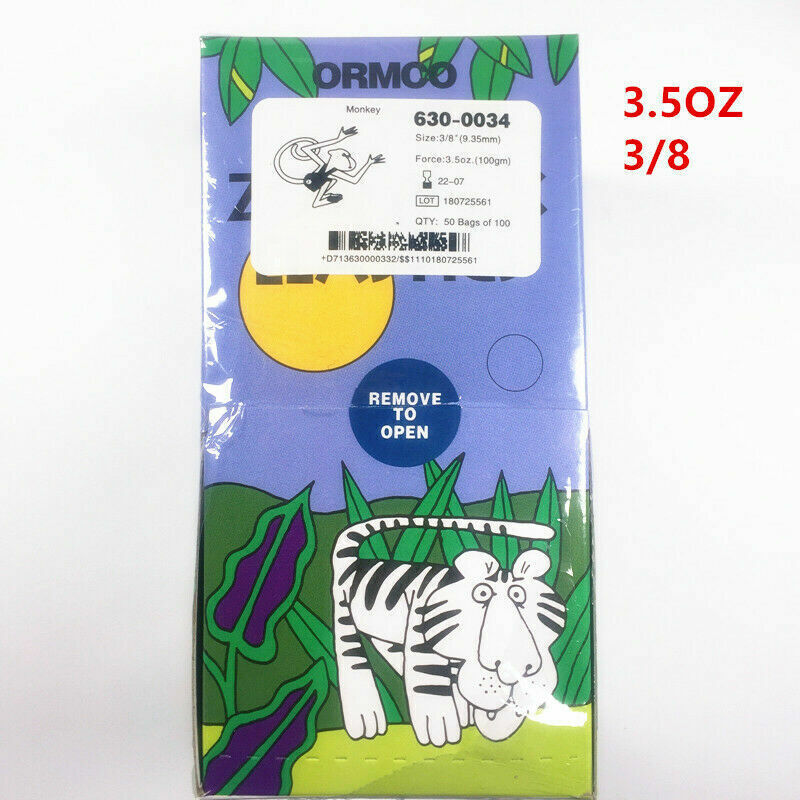 ORMCO Zoo Dental Orthodontic Elastics Rubber Bands Ties 3.5OZ For Ortho Bracket