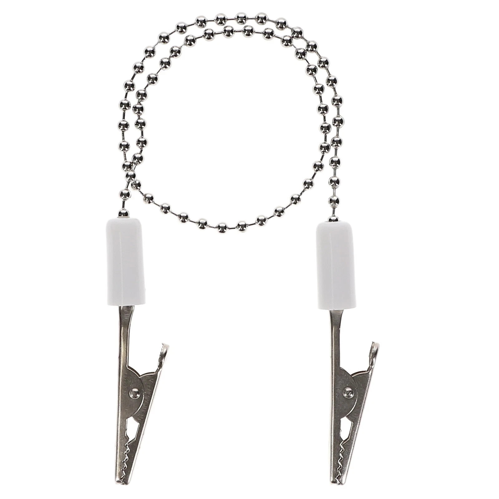 1-100 Dental Bib Holder Clip Metal Chain Black Flexible Crocodile Clip 40cm