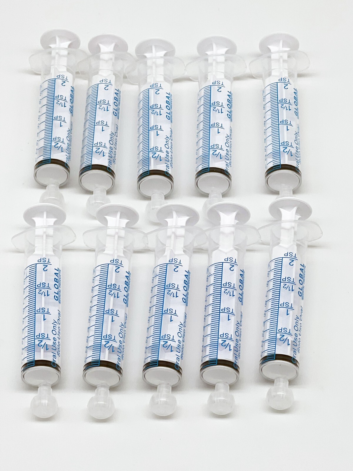 10cc ULTRA-FLO ORAL Syringes 10ml non-Sterile Syringe + CAP- 2 Teaspoon -10 Pack
