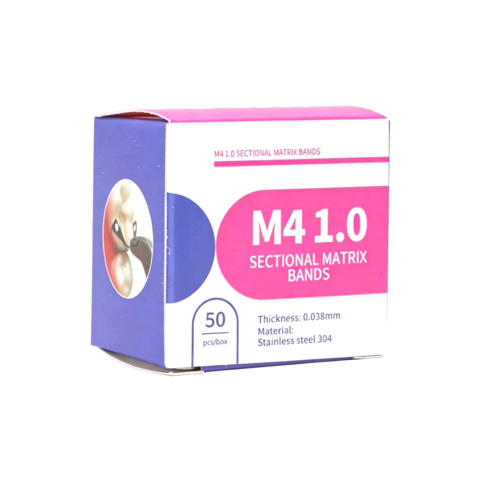 50Pcs Dental Matrix Bands M4 1.0 Sectional Contoured Metal Matrices Dentistry