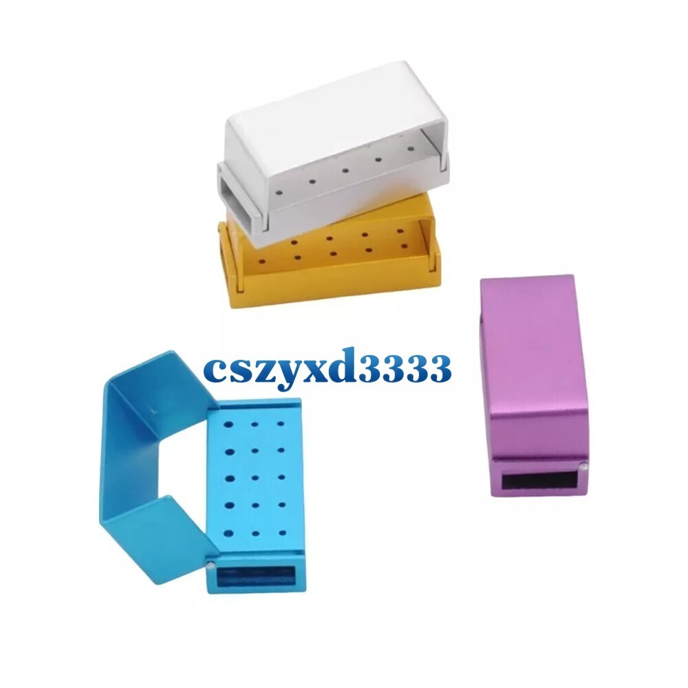 Dental Bur Holder Block Disinfection Box 10/15/16/24/30/56/100/142/152 Holes