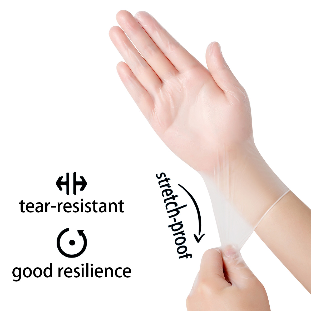 GP Craft Disposable Clear Vinyl Gloves, Latex-Free Powder-Free Gloves 1000pcs