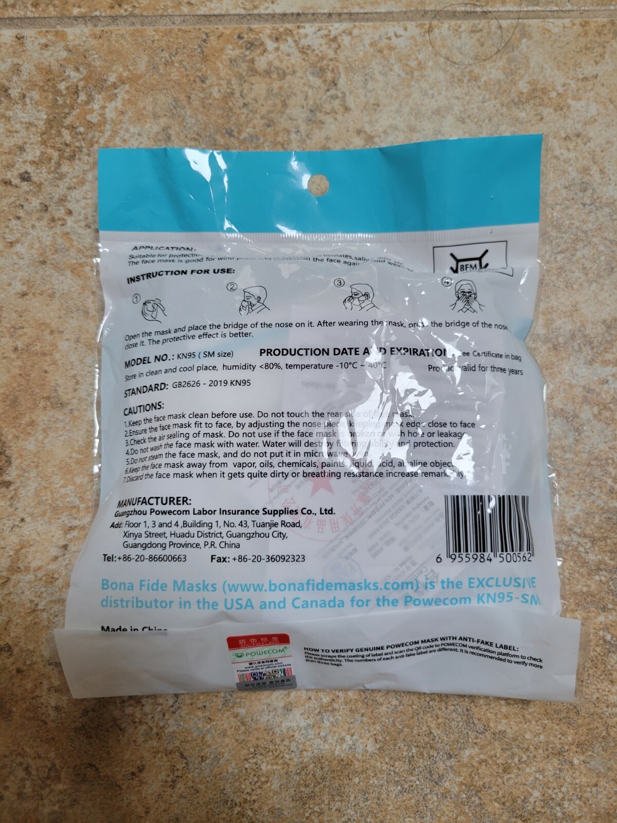10 Pack POWECOM KN95 SM Small Children Kids Face Mask GB2626-2019 White n95