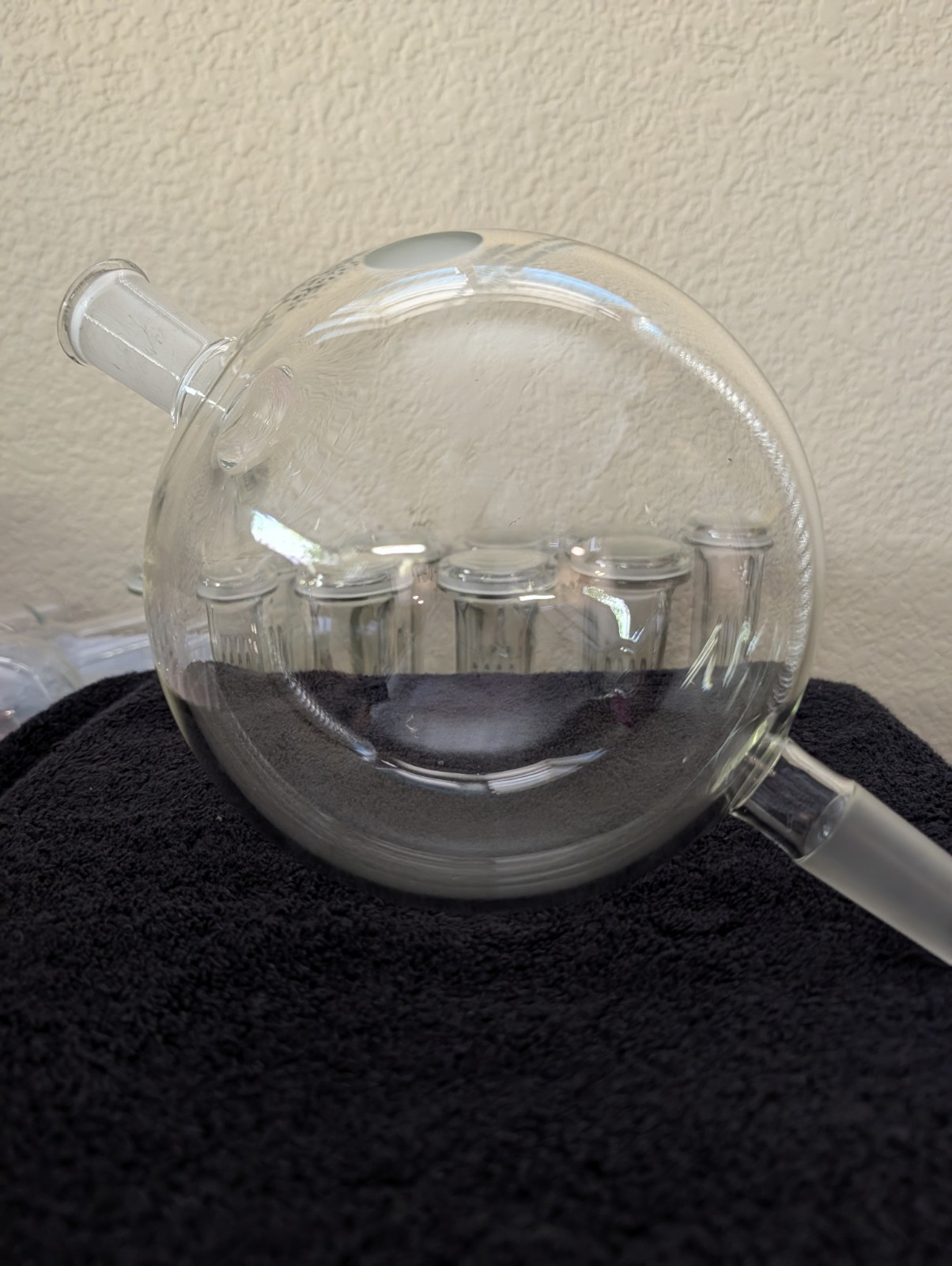 Chemglass 2000mL 2L Round Glass Flask 24/40 Joints Heavy Wall Lab Chemistry