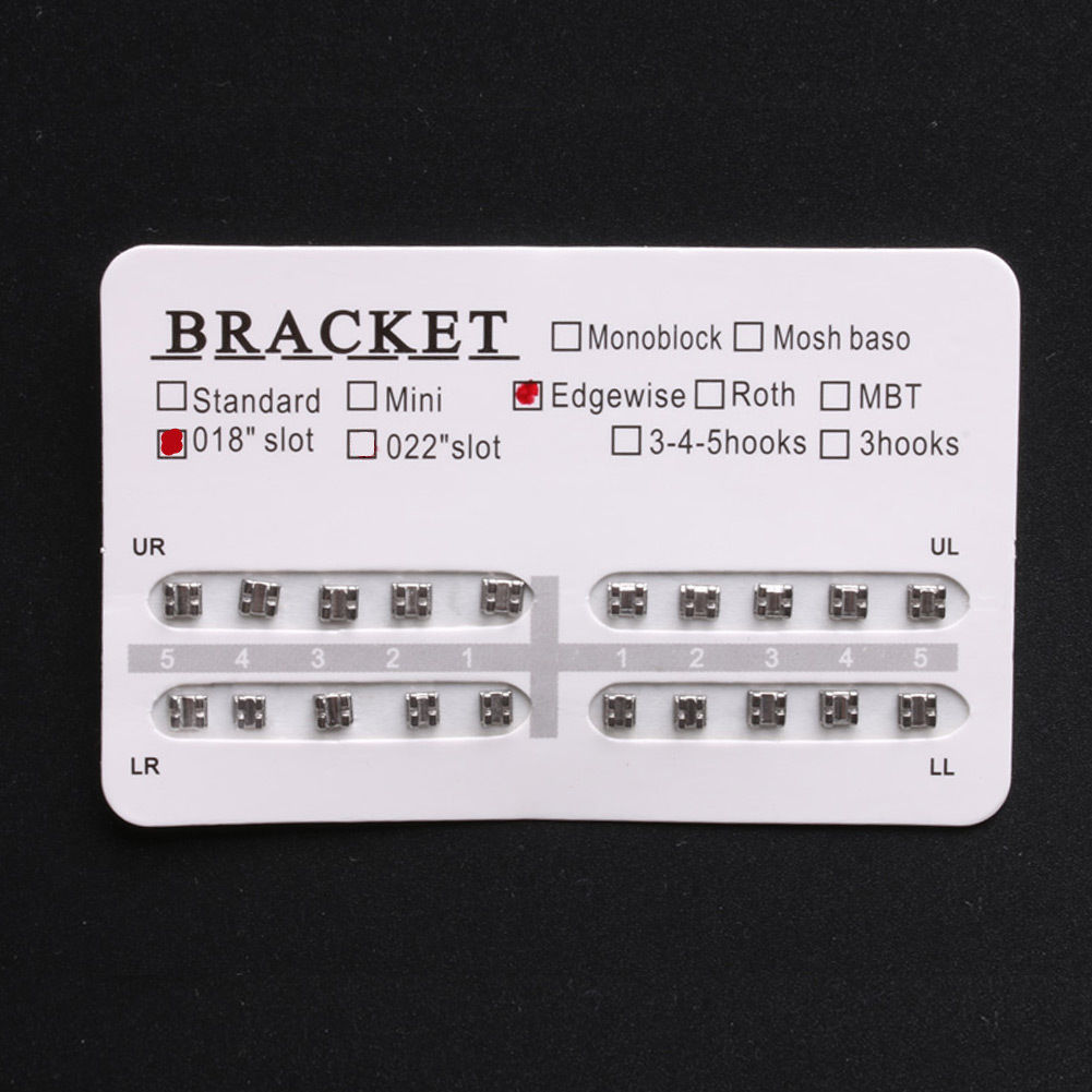 20 Pcs/Pack Dental Orthodontic 018″ Slot Edgewise No Hook Metal Brackets Braces