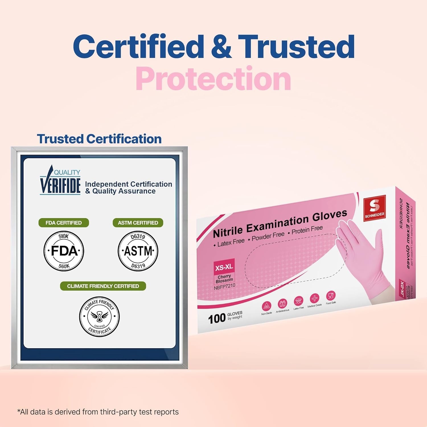 Nitrile Exam Gloves, 4-mil Medical Gloves Disposable Latex Free, Powder Free,…