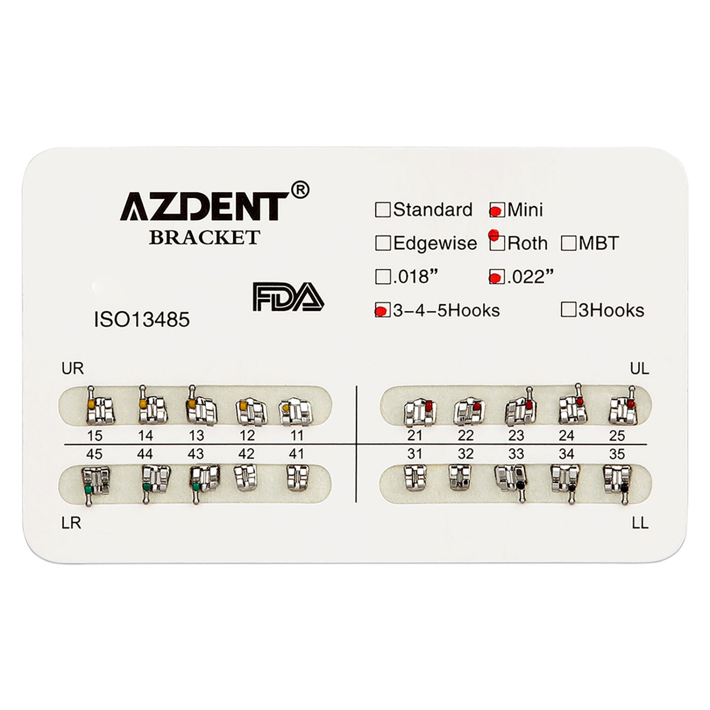 Dental Orthodontic Brackets Braces Roth MBT 022 018 1st/2nd Molar AZDENT