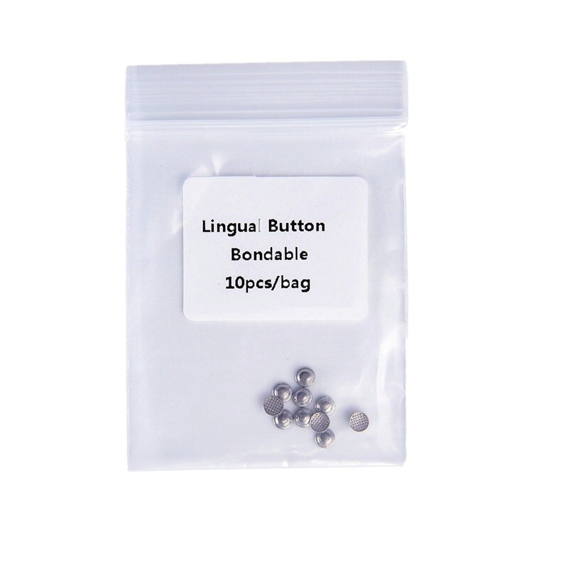 10Pcs/Bag Dental Orthodontic Metal Bondable Lingual Button Round Base Monoblock