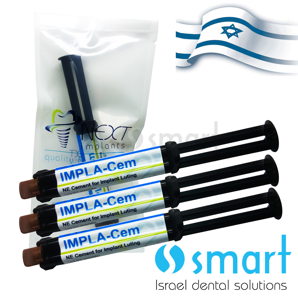 Lot x 3 Dental Cement IMPLA-Cem semi permanent removable 5ml/8.6gr NE