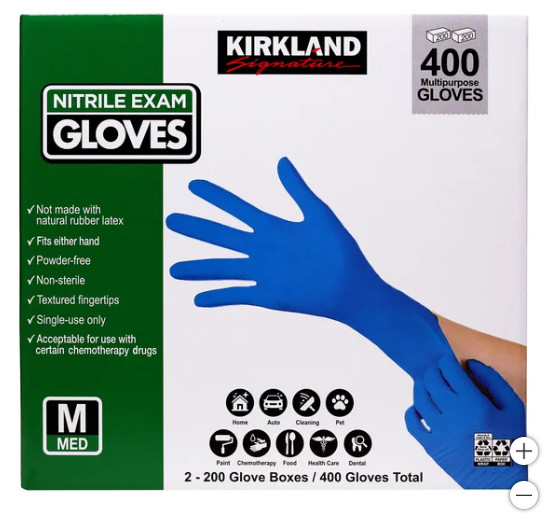 Kirkland Signature Nitrile Exam Gloves, 400 Count