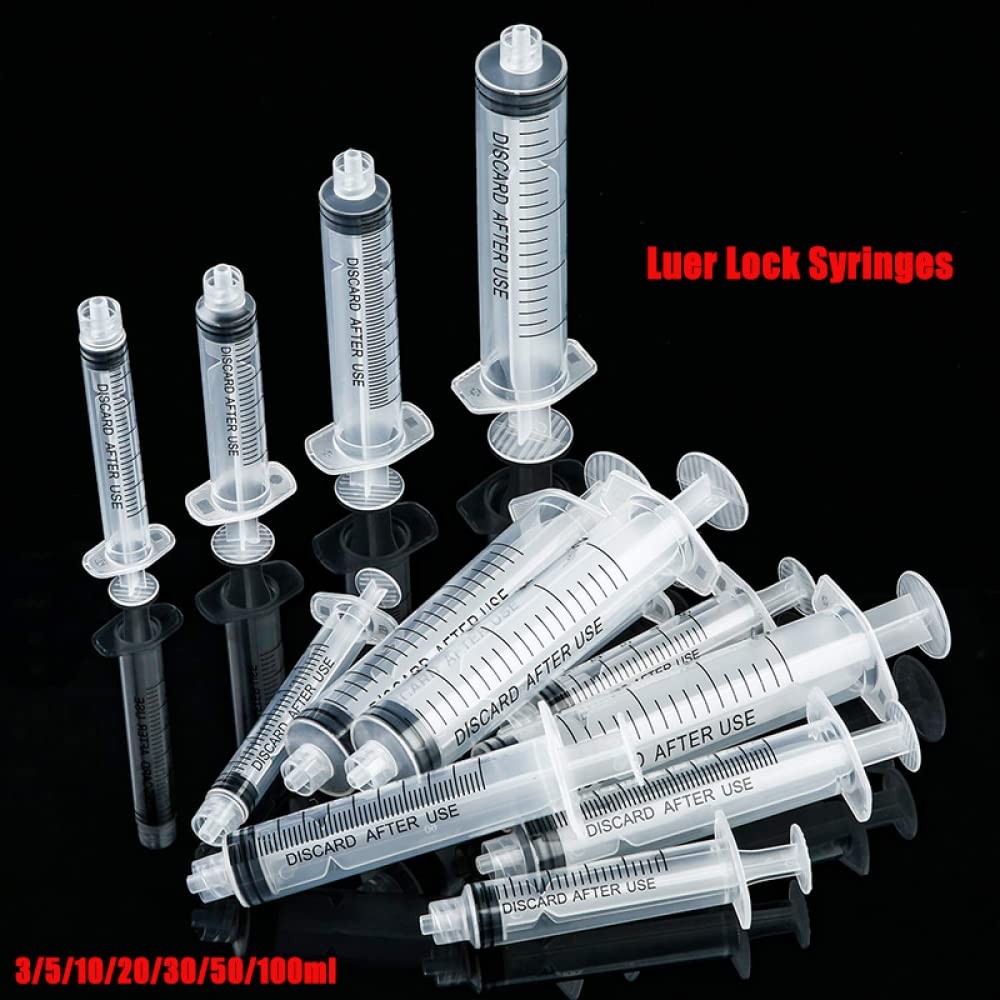 20 Pack 3ml Plastic Syringe Luer Lock With Measurement 3ML 20PCS, transparent