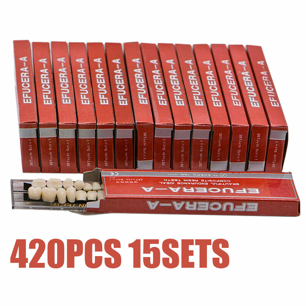 15 Sets Denture 23# Shade A2 Acrylic Resin Full Set Teeth Upper Lower Dental