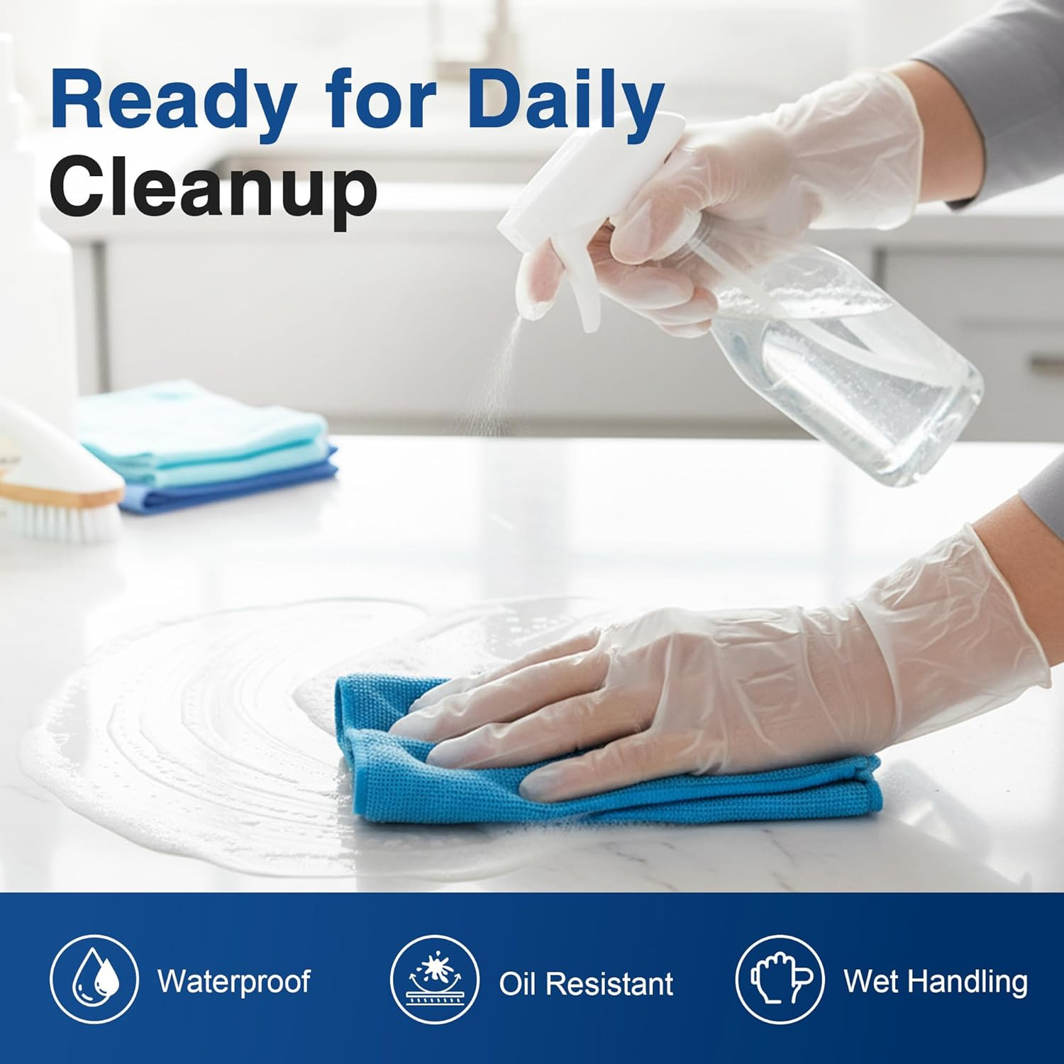 Schneider Clear Vinyl Exam Gloves, Latex-Free, Disposable Medical Gloves, Cleani
