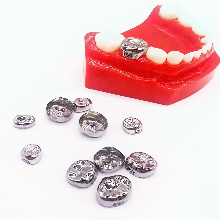 5pcs/box Dental Kids Crown Stainless Steel Primary Pediatric Teeth Molar Crowns