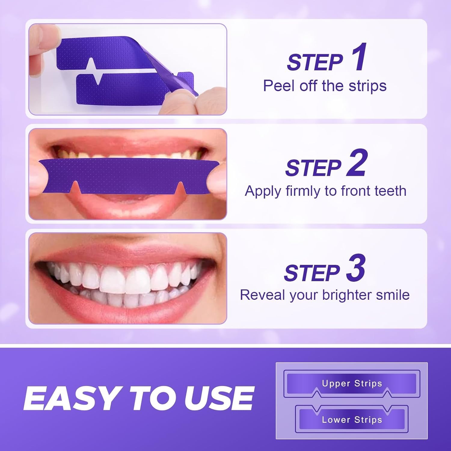 Purple Whitening Strips, 90-Day 28 Count (Pack of 1),