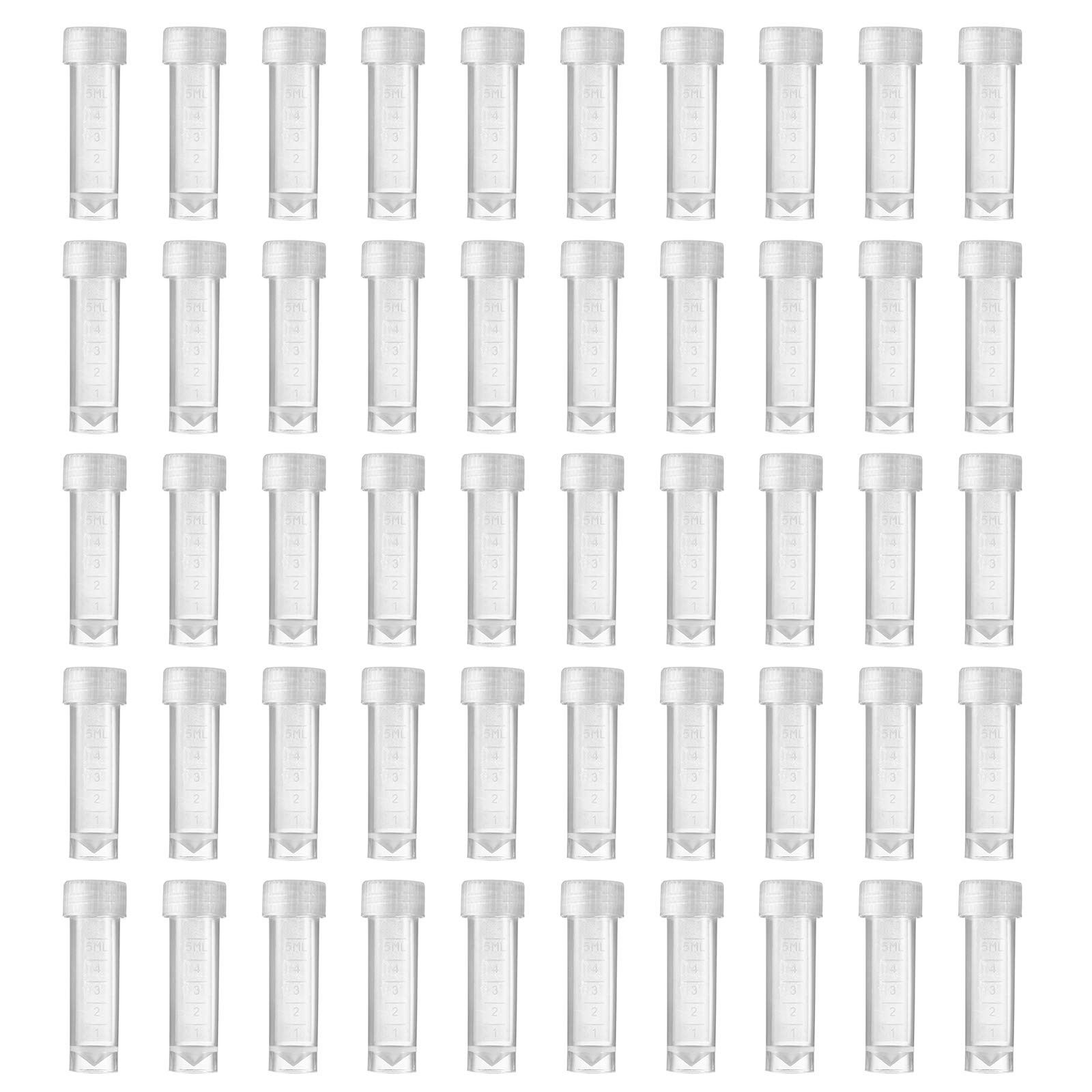 50 Pieces 5 ML Plastic Vials with Screw Caps Lab Sample Vials with Lids Plast…