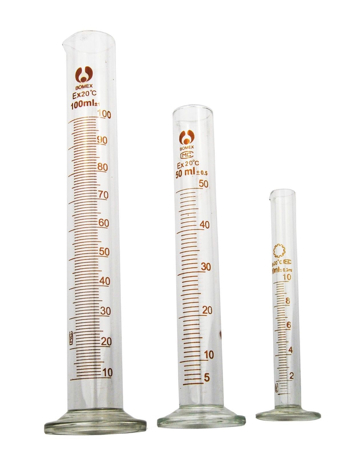 US SHIP NEW 3PCS Scientific Glass Graduated Cylinder Set 10ml 50ml 100ml