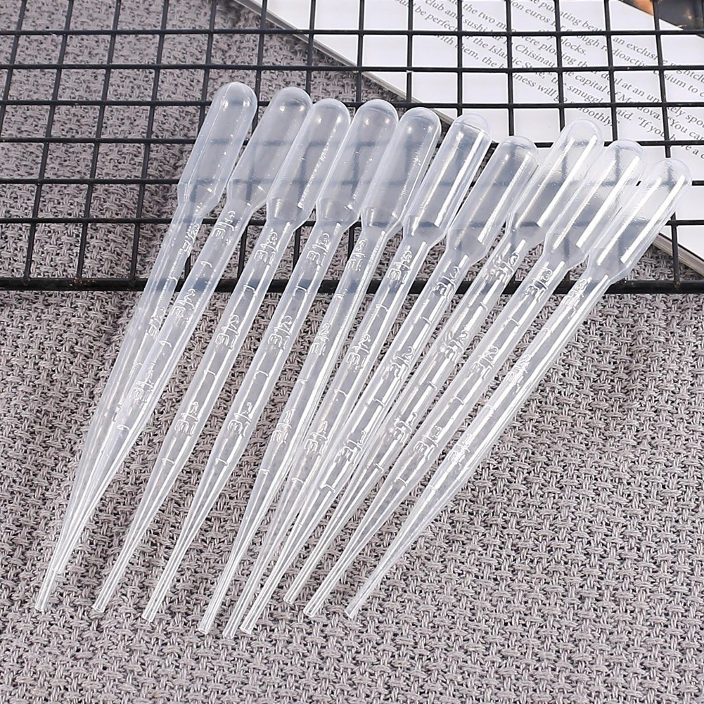 10/100PCS 3ml Plastic Transfer Pipettes Disposable Graduated Dropper for Lab DIY