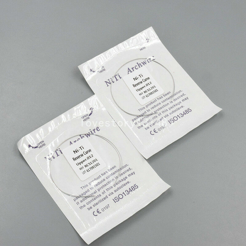 2 Pcs/Pack Dental Ortho Reverse Curve Niti Round Arch Wire Upper/Lower 012-020