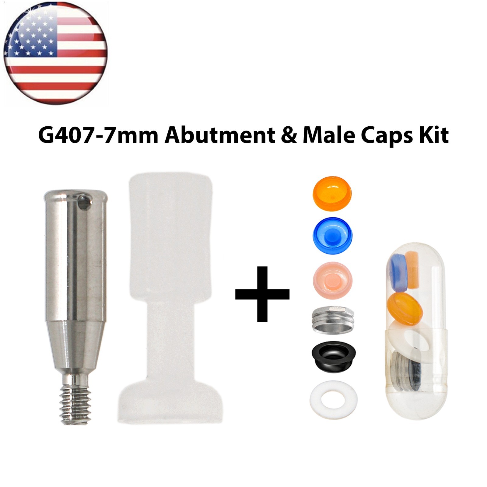 US Dental Overdenture Locator Abutment Regular & Male Caps For Hiossen Osstem ET