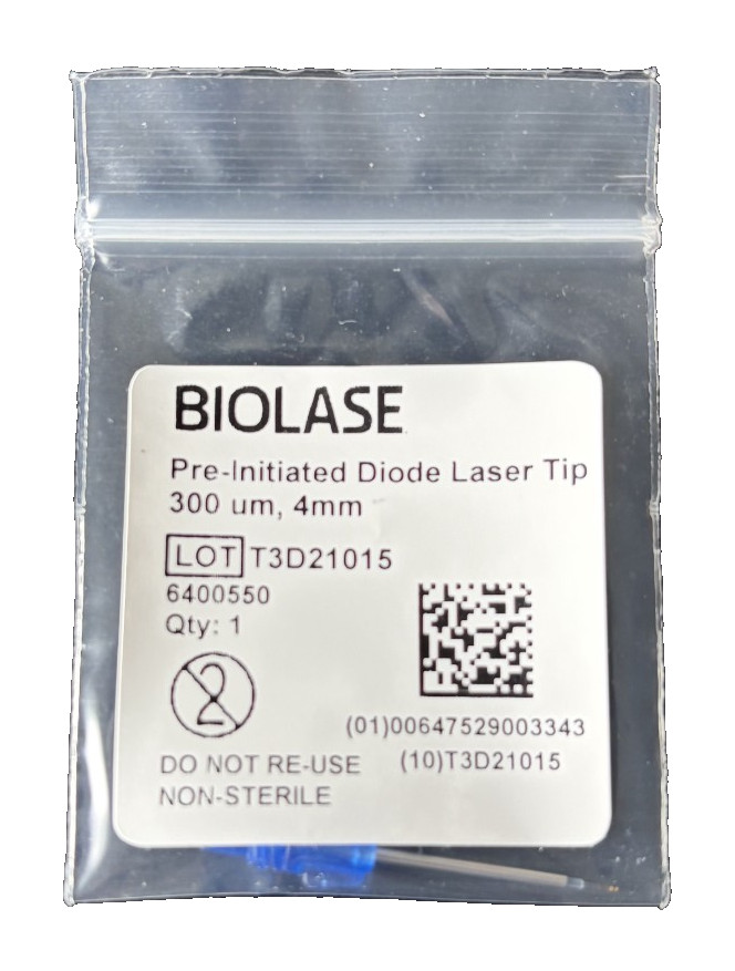 Biolase Pre-Initiated Diode Laser Tip 300um 4mm 6400550