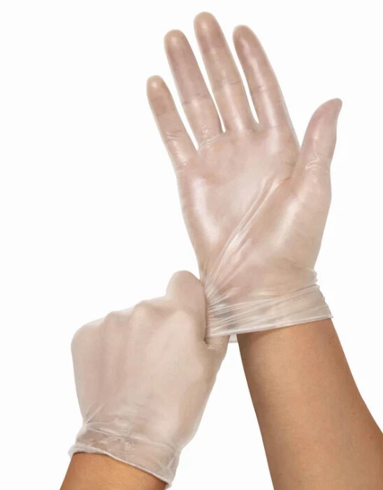 XL Disposable Vinyl Gloves (PVC, Powder- Free) Sold Per Case