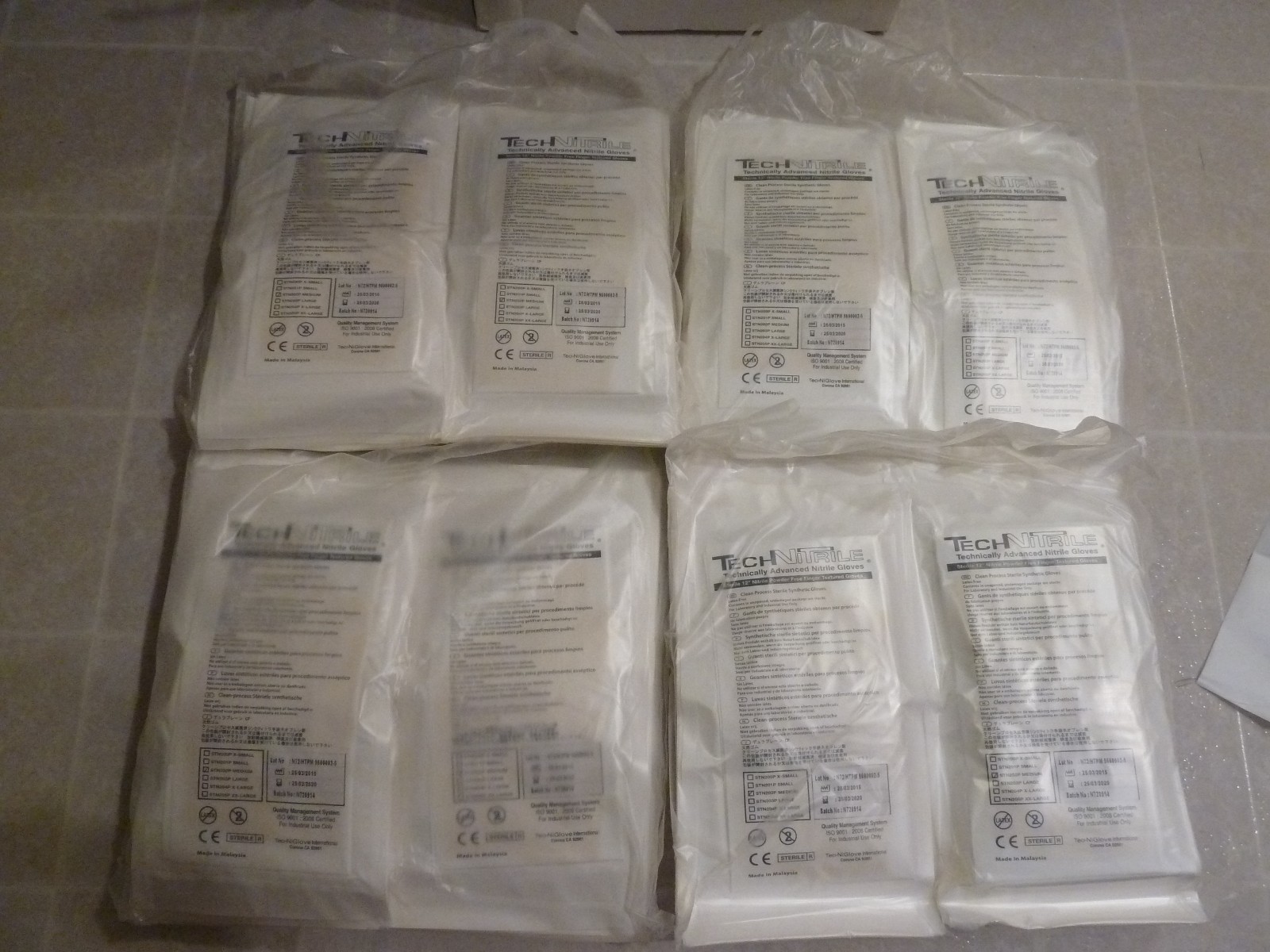 200 PAIRS TechNiGlove STERILE NITRILE CLEANROOM TEXTURED GLOVES MED 2020 EXPIR