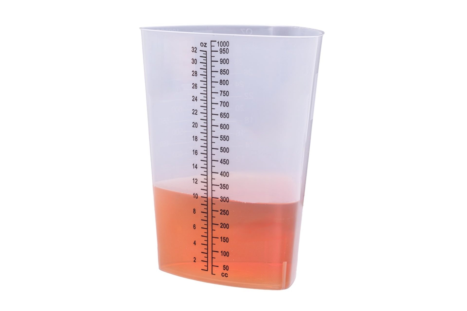 Plastic Graduated Triangular Intake Output Container 5 Pack 32 Ounce Threeside