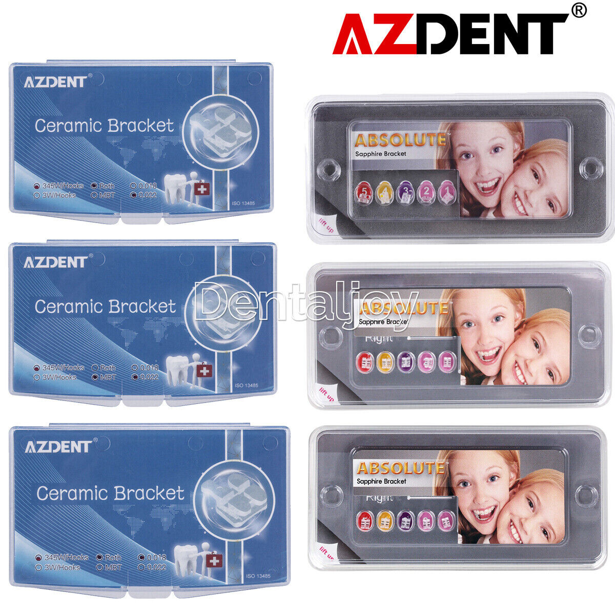 Dental Ortho Monocrystalline Sapphire Brackets /Ceramic Braces Roth MBT 022 /018