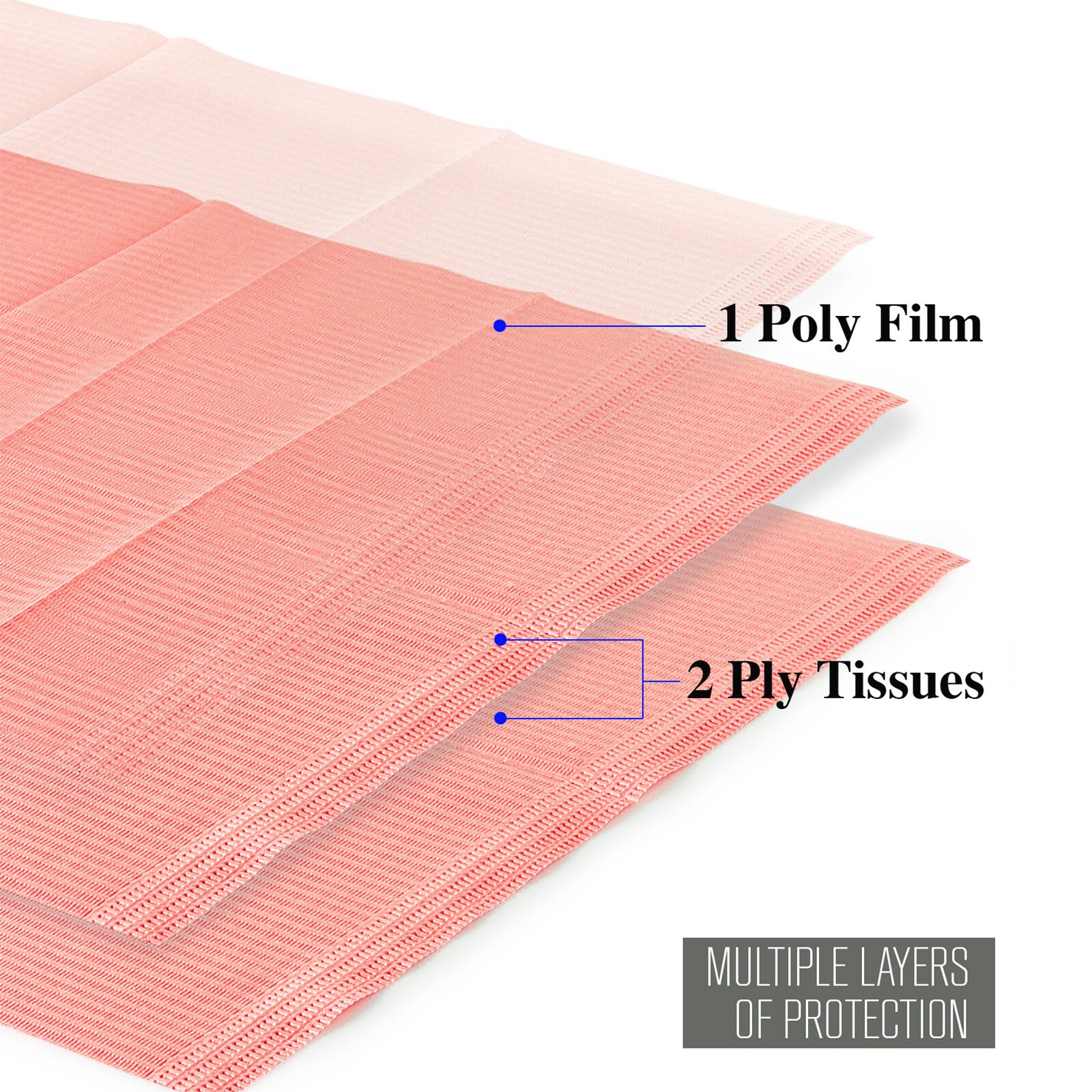 3-ply 500pcs 13″x18″ Dental Disposable Bibs for Medical Tattoo Nail Paper Towel