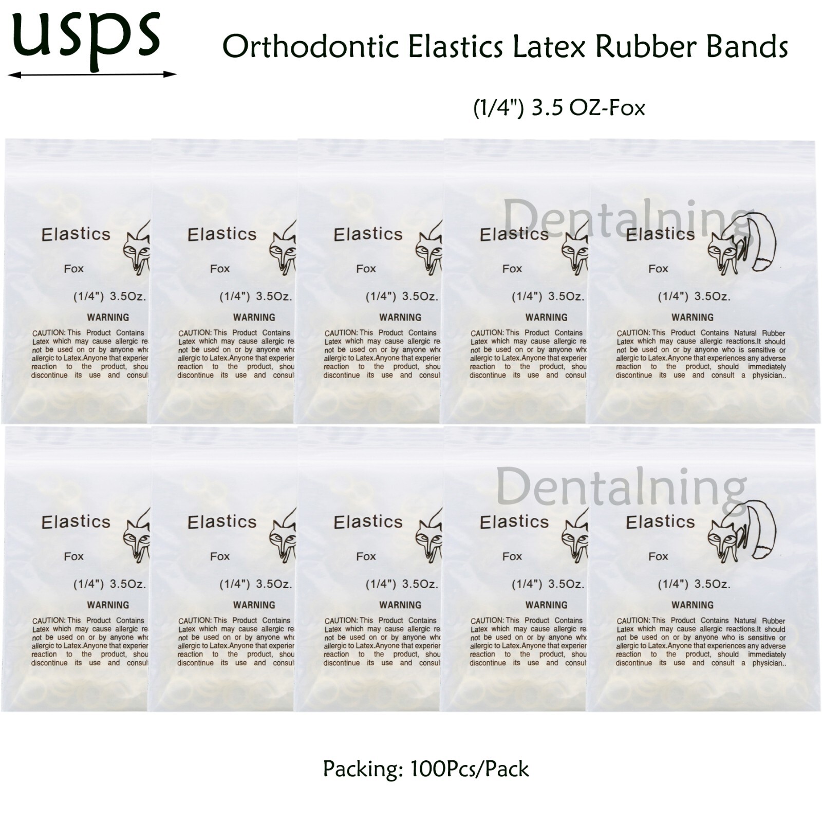 US Dental Ortho Elastics Latex Braces Orthodontic Rubber Bands 3.5 5.0 6.5 OZ