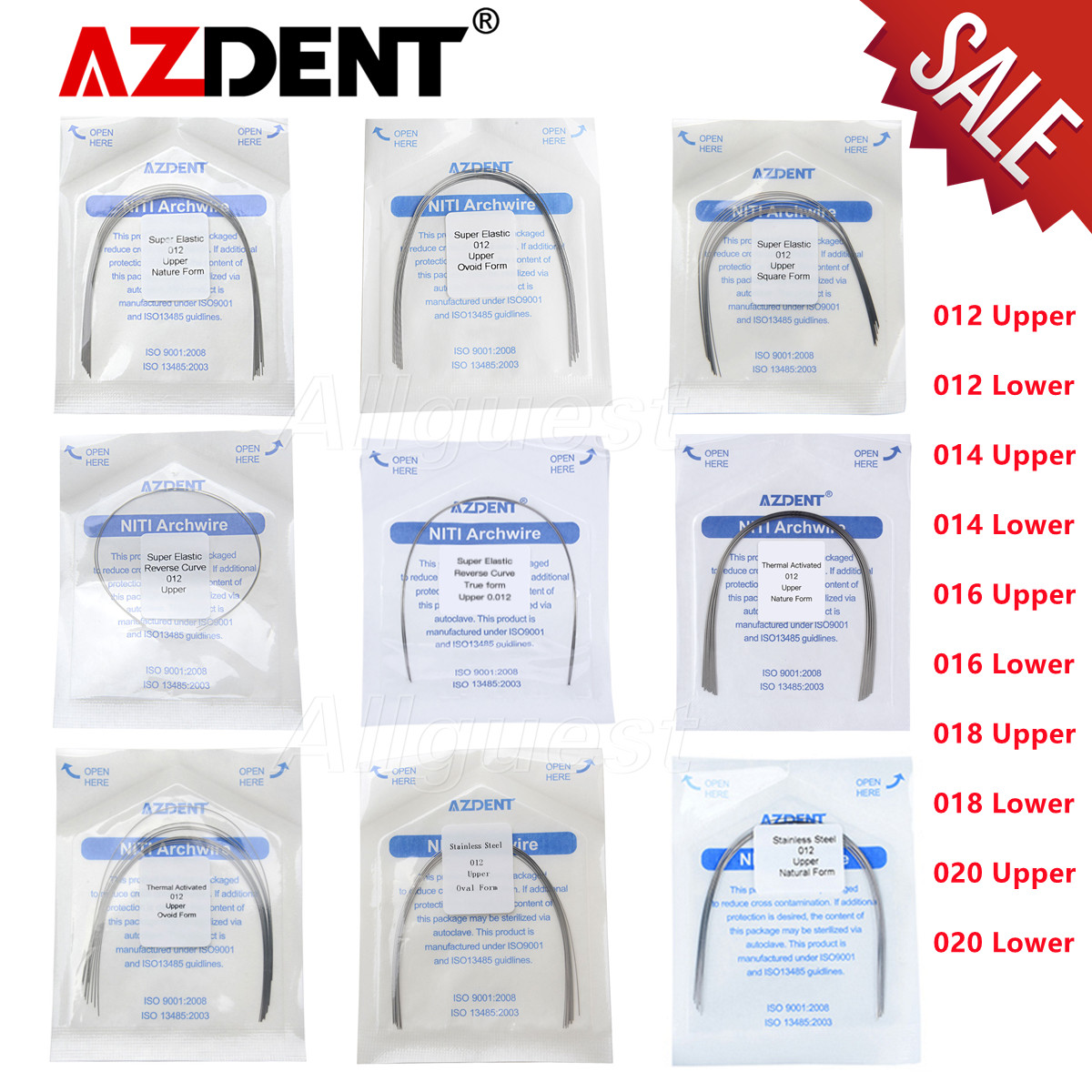 AZDENT Dental Orthodontic Super Elastic Niti/Stainless Steel Round Arch Wire