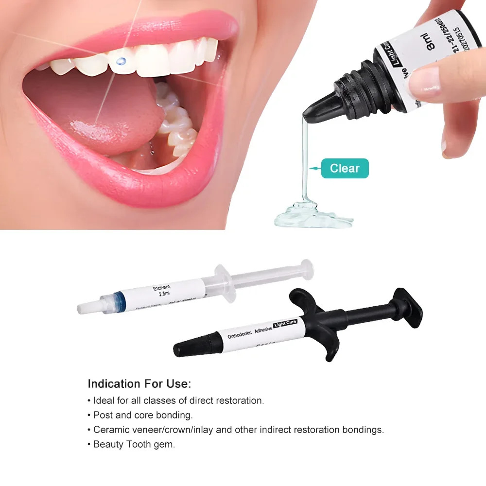Dental Orthodontic Adhesive Kit Light Curing Direct Bonding System Bracket Brace