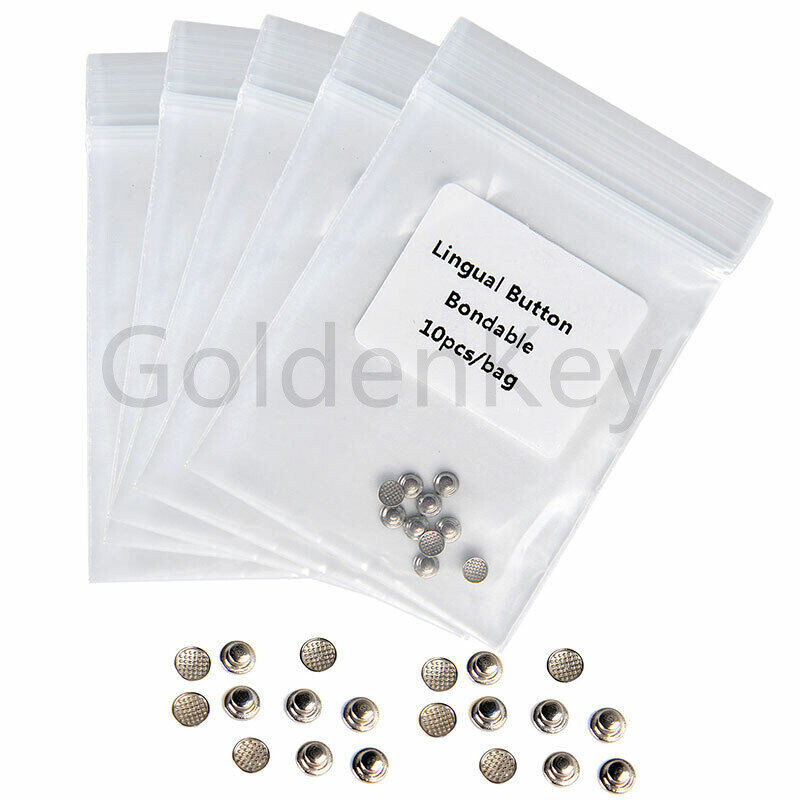 Dental Orthodontic Lingual Buttons Bondable Round Split Mesh Base 10Pcs/Pack