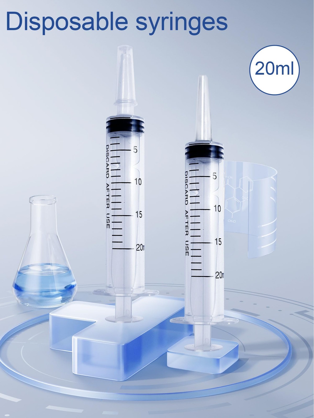 20ml Plastic Syringe 5 Pack, Measuring Tools, Oral, Scientific