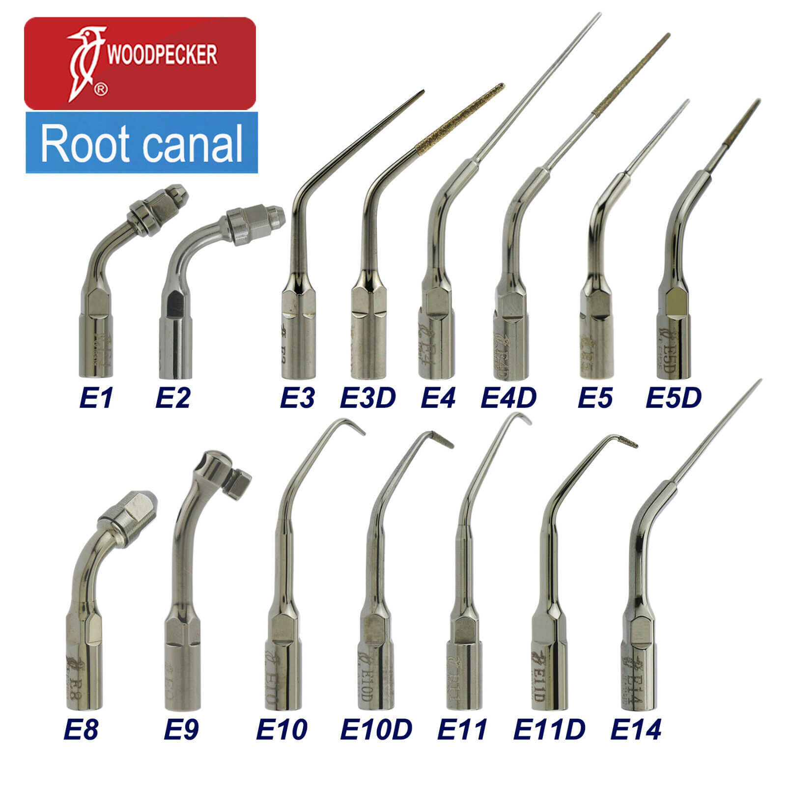Woodpecker Dental Ultrasonic Piezo Scaler Tips Endo Perio DTE SATELEC NSK EMS
