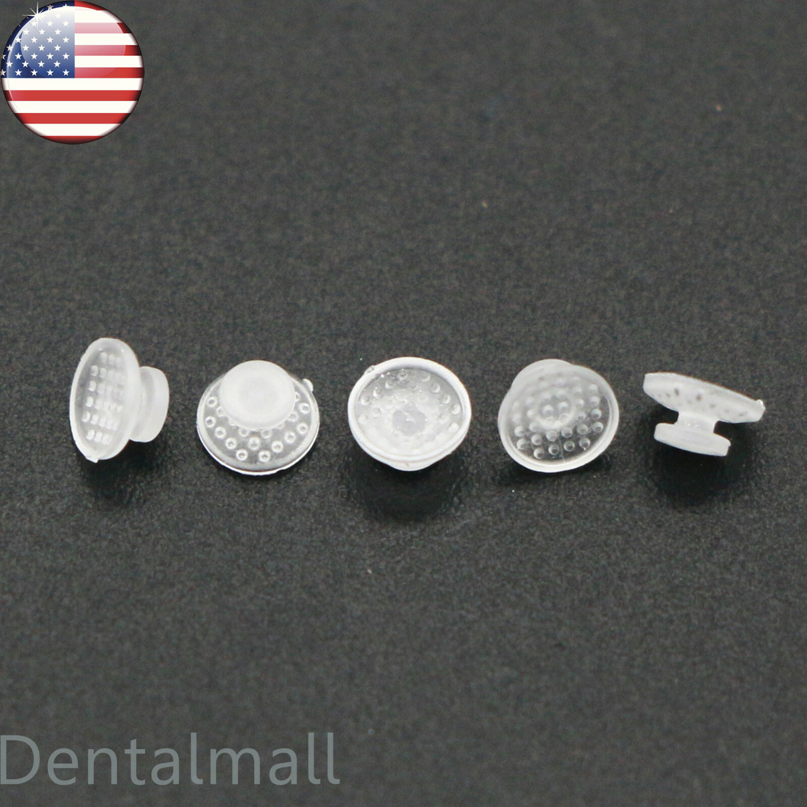 US 10Pcs/Pack Dental Orthodontic Clear Ceramic Lingual Button Bondable Mesh Base