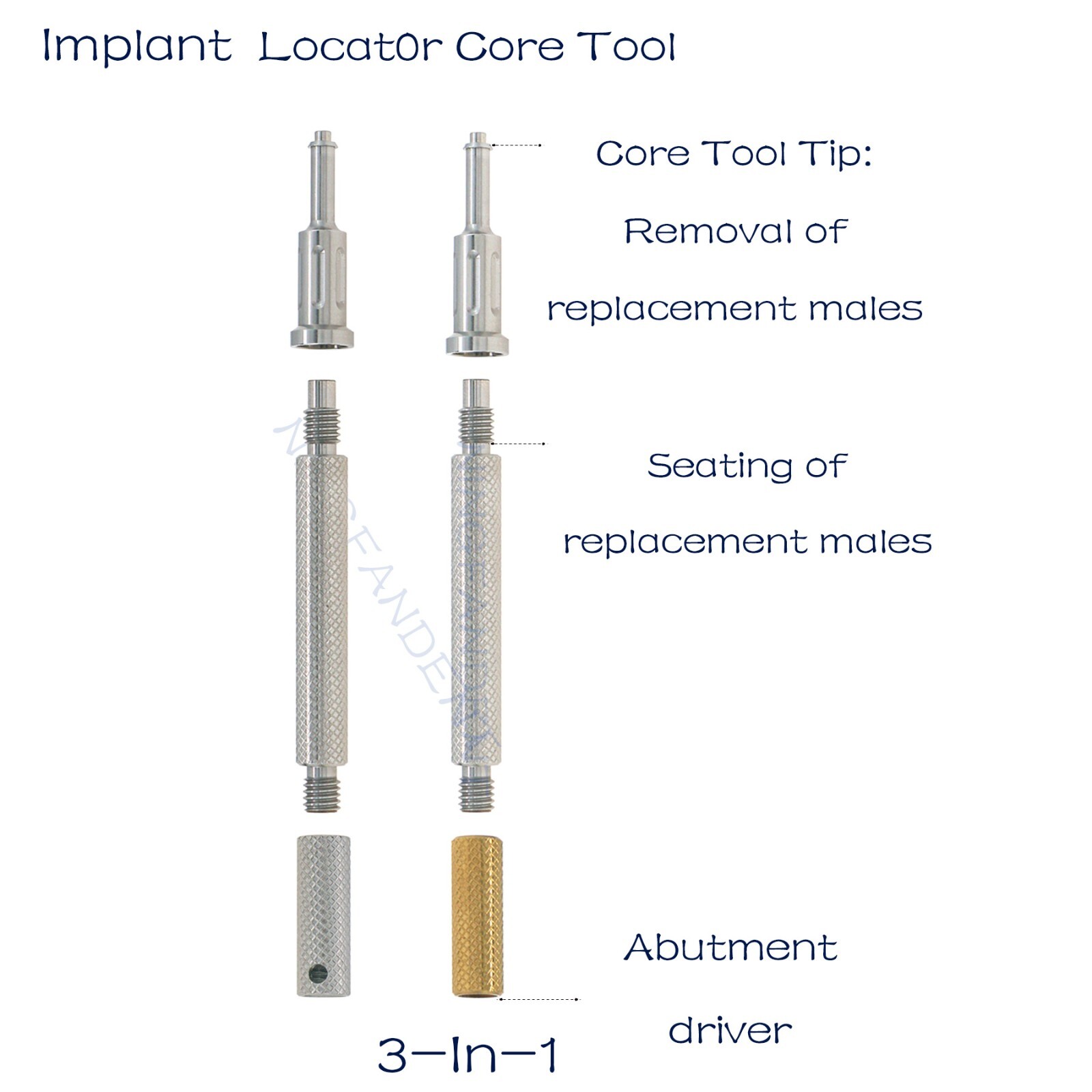 US Locator Abutment 3.5/4.5mm Retention Cap Inserts Tool for Zimmer Mis 1-5.0mm