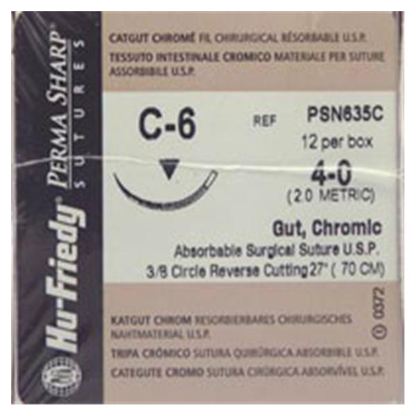 Hu-Friedy PSN636C Perma Sharp Chromic Gut Absorbable Sutures C-6 3/0 27″ 12/Bx