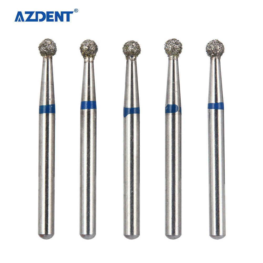 AZDENT Dental Diamond Burs For High Speed Handpiece Friction Grip 5Pcs/Box
