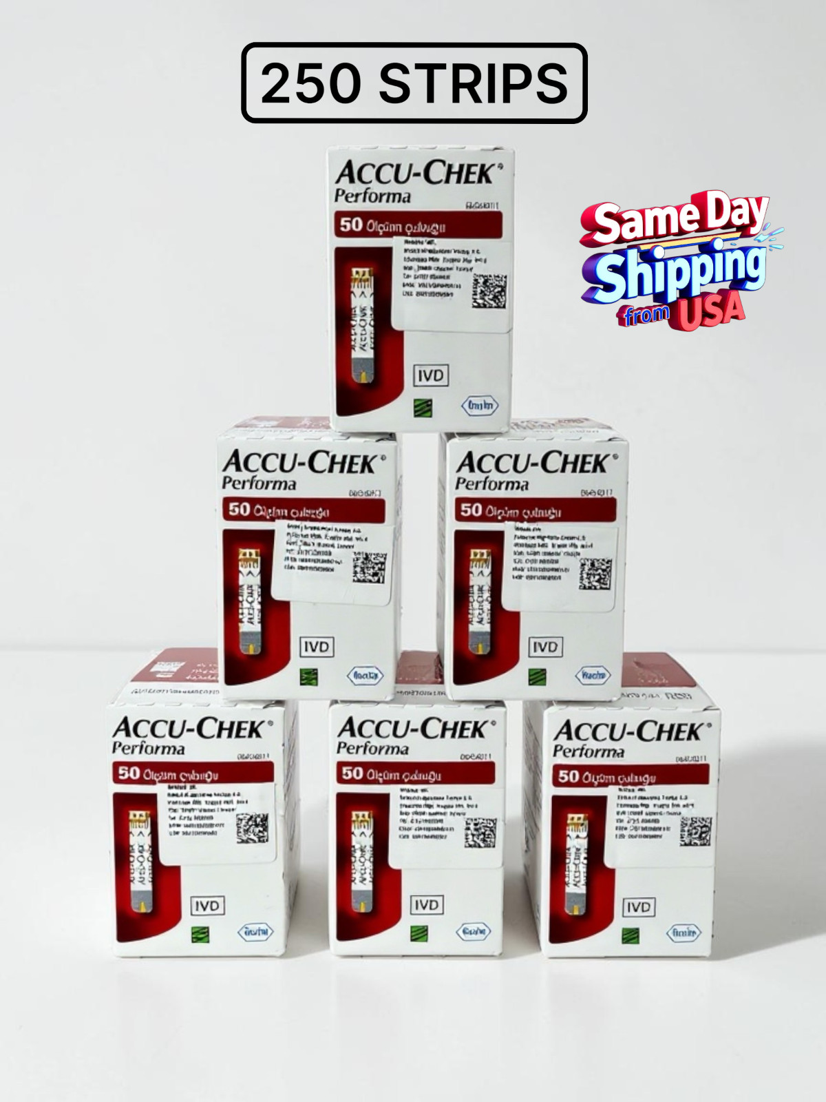 ACCU-CHEK Performa 250 Test Strips,From USA -Expiration 05- 2027-NO IMPORT FEE!!