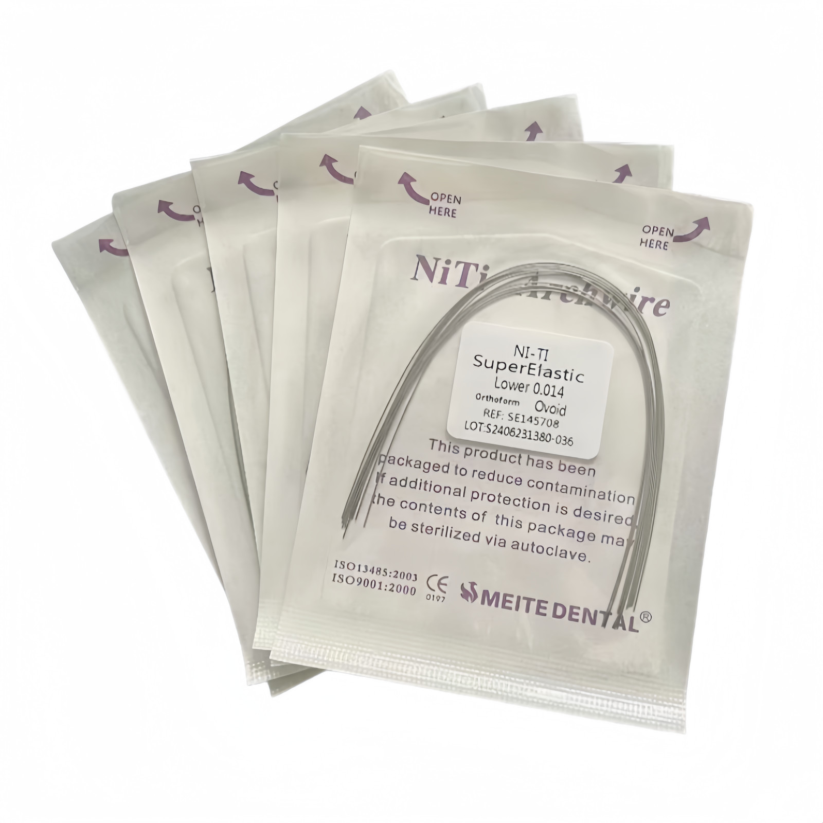 Dental Orthodontic Super Elastic Niti Round Arch Wire Ovoid/Nature Form