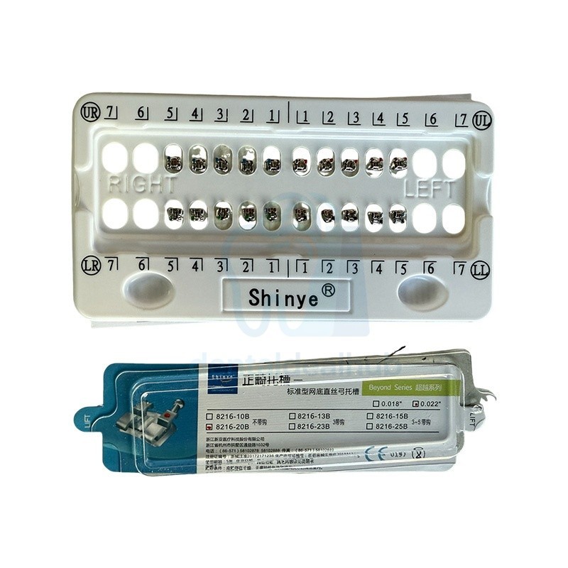 Shinye Orthodontic Metal Brackets 0.022 Slot Mesh Base for Dental Clinic Ortho T
