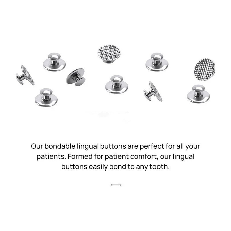 10Pcs/Bag Dental Supplies Orthodontic Bondable Lingual Buttons Round Mesh Base