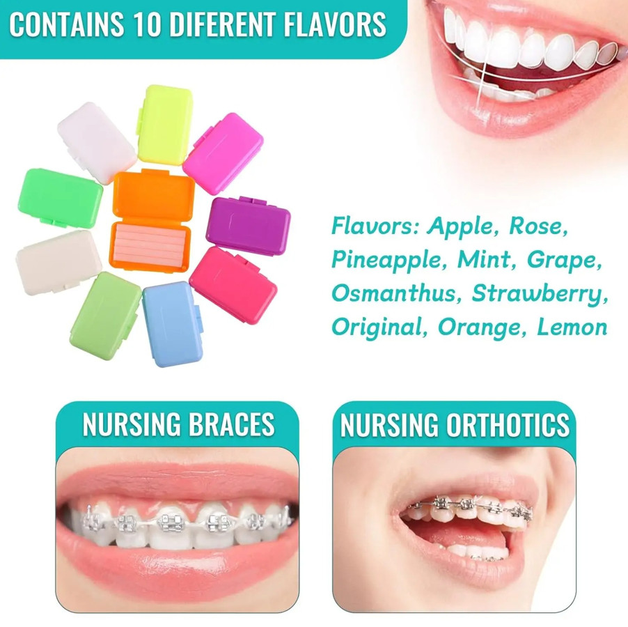 10Pcs Orthodontic Relief Wax Fruit Flavour Braces Wax Set Fruit Flavour Wax