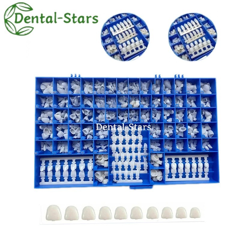 Dental Polycarbonate Temporary Crowns 66 Sizes Anterior Cuspid Resin Crown 390Pc