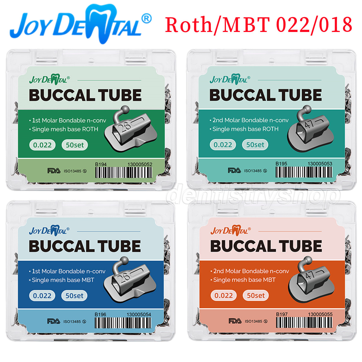 Dental Orthodontic 1st/2nd Molar Buccal Tube Bondable Mesh Base Roth/MBT 022
