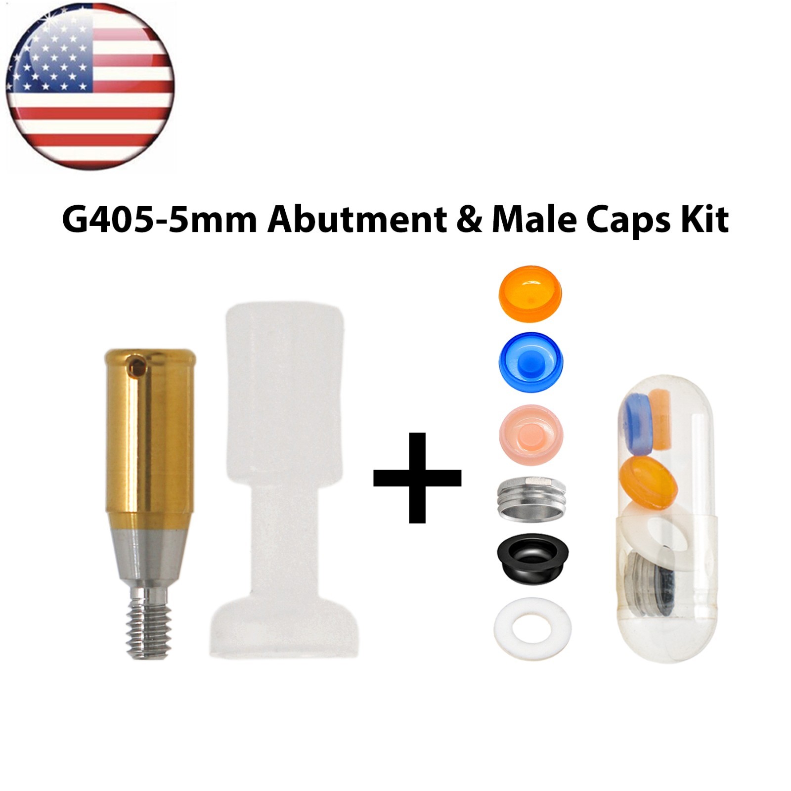US Dental Overdenture Locator Abutment Regular & Male Caps For Hiossen Osstem ET